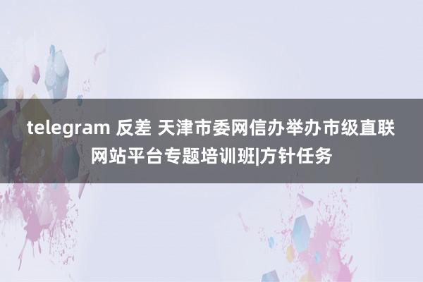 telegram 反差 天津市委网信办举办市级直联网站平台专题培训班|方针任务