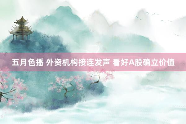 五月色播 外资机构接连发声 看好A股确立价值