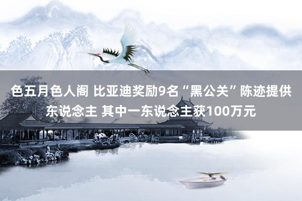 色五月色人阁 比亚迪奖励9名“黑公关”陈迹提供东说念主 其中一东说念主获100万元
